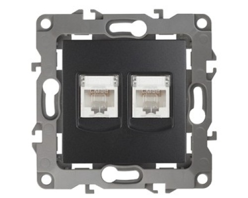 [ЭРА Розетки, выключатели] Эра Б0014733 12-3108-05 Розетка информационная двойная 2XRJ45, Эра12, антрацит