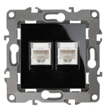 Эра Б0014734 12-3108-06 Розетка информационная двойная 2XRJ45, Эра12, чёрный