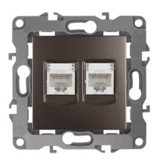Эра Б0019355 12-3108-13 Розетка информационная двойная 2XRJ45, Эра12, бронза