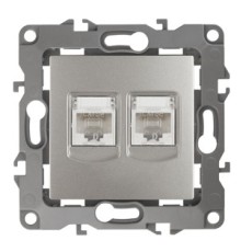 Эра Б0019357 12-3108-15 Розетка информационная двойная 2XRJ45, Эра12, перламутр