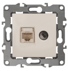 Эра Б0027442 12-3110-02 Розетка информационная RJ45+TV, Эра12, слоновая кость