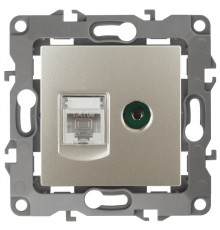 Эра Б0027444 12-3110-04 Розетка информационная RJ45+TV, Эра12, шампань