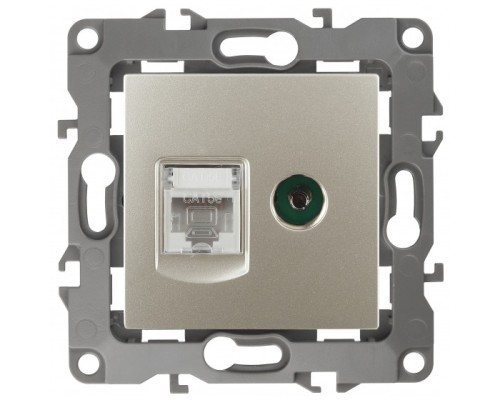 [ЭРА Розетки, выключатели] Эра Б0027444 12-3110-04 Розетка информационная RJ45+TV, Эра12, шампань