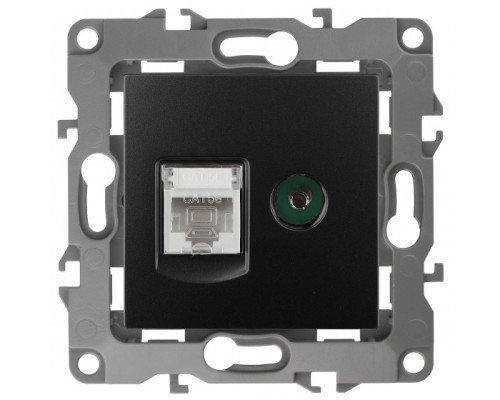 [ЭРА Розетки, выключатели] Эра Б0027445 12-3110-05 Розетка информационная RJ45+TV, Эра12, антрацит