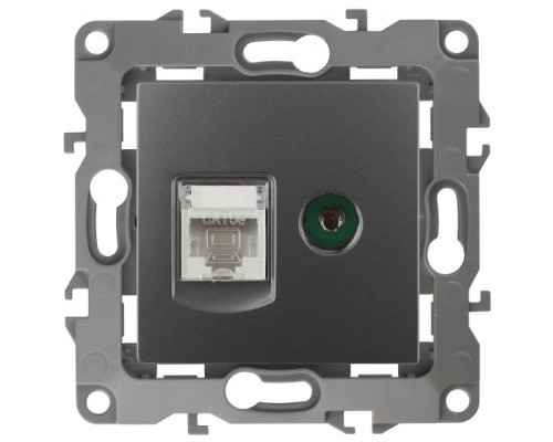 [ЭРА Розетки, выключатели] Эра Б0027447 12-3110-12 Розетка информационная RJ45+TV, Эра12, графит