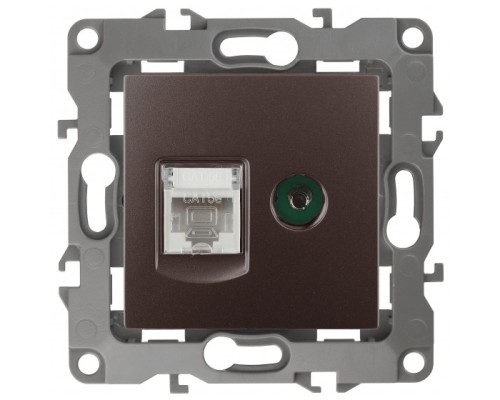 [ЭРА Розетки, выключатели] Эра Б0027448 12-3110-13 Розетка информационная RJ45+TV, Эра12, бронза