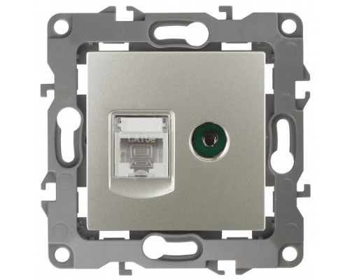 [ЭРА Розетки, выключатели] Эра Б0027450 12-3110-15 Розетка информационная RJ45+TV, Эра12, перламутр