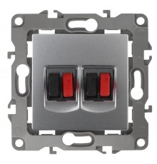 Эра Б0027463 12-3112-03 Розетка аудио двойная, Эра12, алюминий