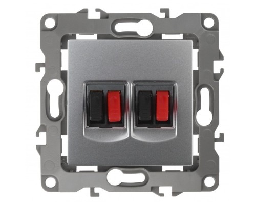 [ЭРА Розетки, выключатели] Эра Б0027463 12-3112-03 Розетка аудио двойная, Эра12, алюминий