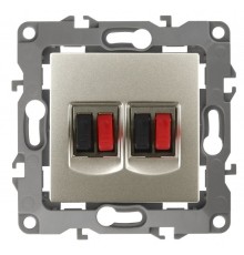 Эра Б0027464 12-3112-04 Розетка аудио двойная, Эра12, шампань