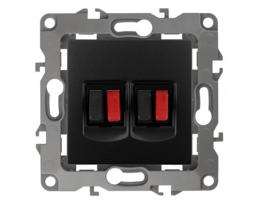 [ЭРА Розетки, выключатели] Эра Б0027465 12-3112-05 Розетка аудио двойная, Эра12, антрацит