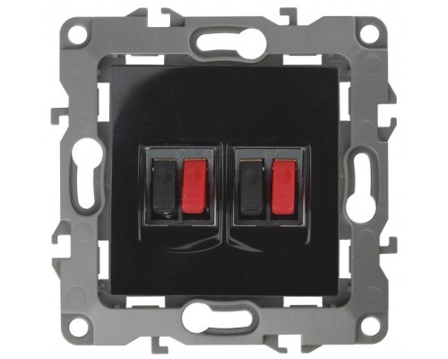 [ЭРА Розетки, выключатели] Эра Б0027466 12-3112-06 Розетка аудио двойная, Эра12, чёрный