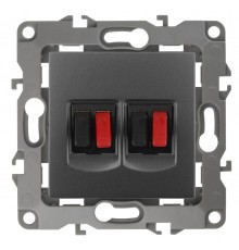 Эра Б0027467 12-3112-12 Розетка аудио двойная, Эра12, графит