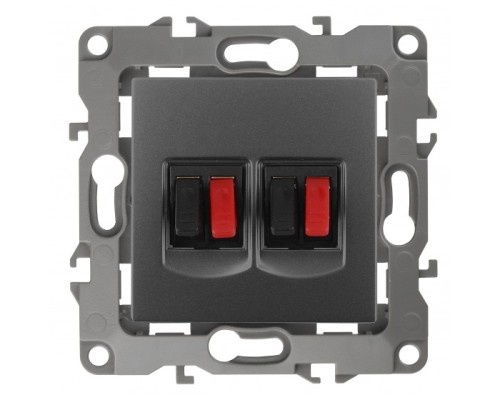 [ЭРА Розетки, выключатели] Эра Б0027467 12-3112-12 Розетка аудио двойная, Эра12, графит
