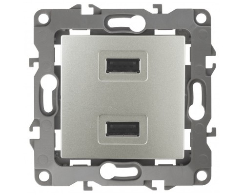 [ЭРА Розетки, выключатели] Эра Б0027500 12-4110-15 Устройство зарядное USB, 5В-2100мА, Эра12, перламутр