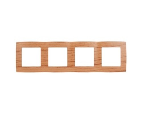 [ЭРА Розетки, выключатели] Эра Б0014779 12-5004-09 Рамка на 4 поста, Эра12, дуб