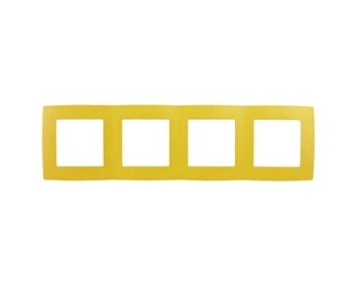 [ЭРА Розетки, выключатели] Эра Б0019413 12-5004-21 Рамка на 4 поста, Эра12, жёлтый