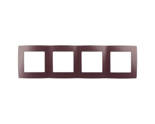 [ЭРА Розетки, выключатели] Эра Б0019417 12-5004-25 Рамка на 4 поста, Эра12, бордо