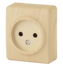 Эра Б0031553 11-2201-11 Розетка 2P, 16АХ-250В, ОУ, Эра Эксперт, сосна
