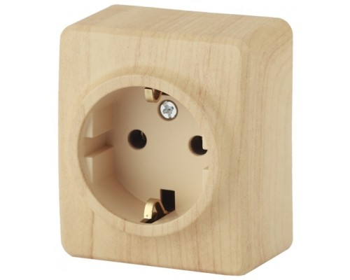 [ЭРА Розетки, выключатели] Эра Б0020687 11-2203-11 Розетка 2P+E Schuko, 16АХ-250В, ОУ, Эра Эксперт, сосна