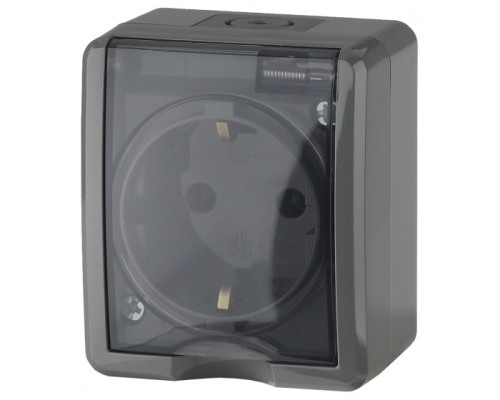 [ЭРА Розетки, выключатели] Эра Б0020713 11-2401-03 Розетка 2P+E IP54, 16АХ-250В, ОУ, Эра Эксперт, серый