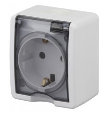 Эра Б0020714 11-2402-01 Розетка 2P+E IP54, шторки, 16АХ-250В, ОУ, Эра Эксперт, белый