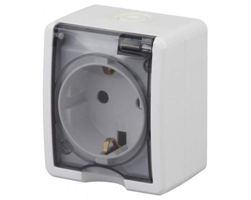 [ЭРА Розетки, выключатели] Эра Б0020714 11-2402-01 Розетка 2P+E IP54, шторки, 16АХ-250В, ОУ, Эра Эксперт, белый