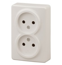 Эра Б0020683 11-2202-02 Розетка 2 х 2P, 16АХ-250В, ОУ, Эра Эксперт, сл.кость