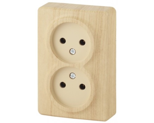 [ЭРА Розетки, выключатели] Эра Б0020684 11-2202-11 Розетка 2 х 2P, 16АХ-250В, ОУ, Эра Эксперт, сосна