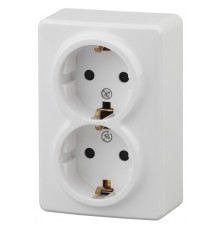 Эра Б0020691 11-2205-01 Розетка 2 х 2P+E Schuko, 16АХ-250В, ОУ, Эра Эксперт, белый