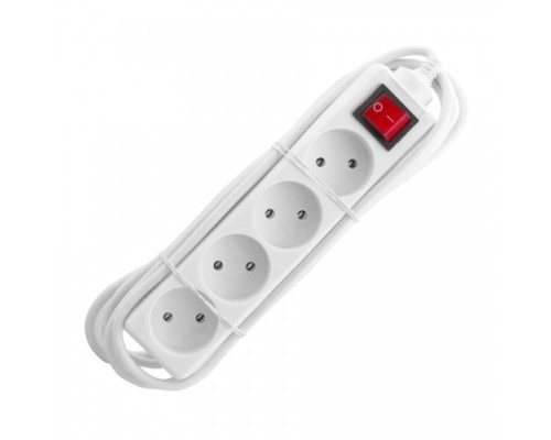 [Бытовые удлинители] СТАРТ (4670012297758) Удлинитель  4 розетки  С/У S 4x3 -V . Длина провода 3,0 м. Заземления нет. Кнопка включения. 