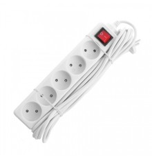 СТАРТ (4670012297772) Удлинитель  5 розеток.  С/У S 5x5 - V. Заземления нет.  Кнопка включения. Длина провода 5,0 м.