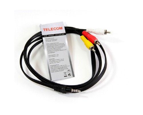 [кабели] Telecom Кабель соединительный (TAV4545-1.5M) 3.5 Jack (M)/3 RCA (M) [6926123462270]