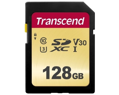 [Карта памяти ] SecureDigital 128Gb Transcend TS128GSDC500S {SDXC Class 10, UHS-I U3, MLC}