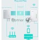 Сетевое оборудование TP-Link TL-WPA4220 300Mbps Wireless AV500 Powerline Extender, 500Mbps Powerline Datarate, 2 10/100Mbps Fast Ethernet ports, HomePlug AV, Plug and Play, WiFi Clone, Single Pack