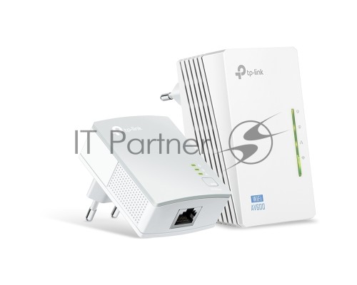 Сетевое оборудование TP-Link TL-WPA4220 300Mbps Wireless AV500 Powerline Extender, 500Mbps Powerline Datarate, 2 10/100Mbps Fast Ethernet ports, HomePlug AV, Plug and Play, WiFi Clone, Single Pack