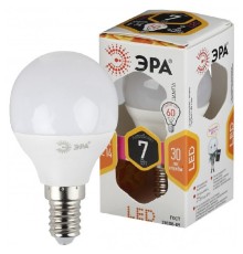 ЭРА Б0020548 Лампочка светодиодная STD LED P45-7W-827-E14 E14 / Е14 7Вт шар теплый белый свет  	