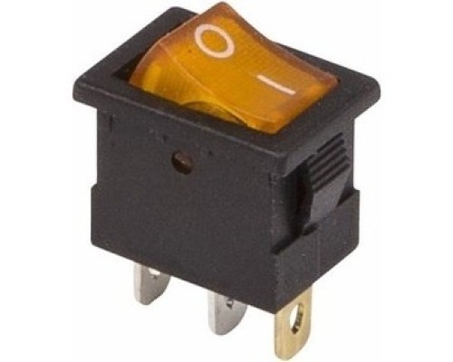 [Rexant Кнопки, тумблеры, клавишные выключатели] Rexant 36-2172 Выключатель клавишный 12V 15А (3с) ON-OFF желтый  с подсветкой  Mini  