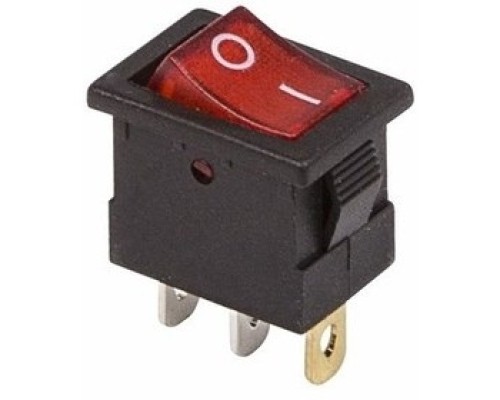 [Rexant Кнопки, тумблеры, клавишные выключатели] Rexant 36-2170 Выключатель клавишный 12V 15А (3с) ON-OFF красный  с подсветкой  Mini  