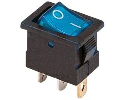 [Rexant Кнопки, тумблеры, клавишные выключатели] Rexant 36-2171 Выключатель клавишный 12V 15А (3с) ON-OFF синий  с подсветкой  Mini  