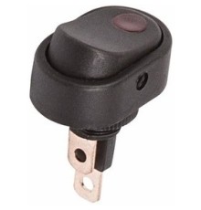 Rexant 36-2715 Выключатель клавишный 12V 30А (3с) ON-OFF черный ОВАЛ с красной подсветкой  