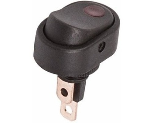 [Rexant Кнопки, тумблеры, клавишные выключатели] Rexant 36-2715 Выключатель клавишный 12V 30А (3с) ON-OFF черный ОВАЛ с красной подсветкой  