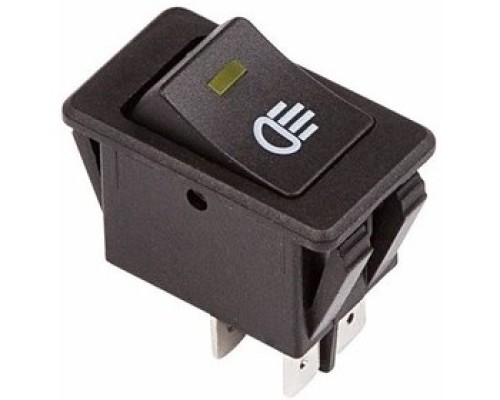 [Rexant Кнопки, тумблеры, клавишные выключатели] Rexant 36-4442 Выключатель клавишный 12V 35А (4с) ON-OFF  с желтой LED подсветкой  