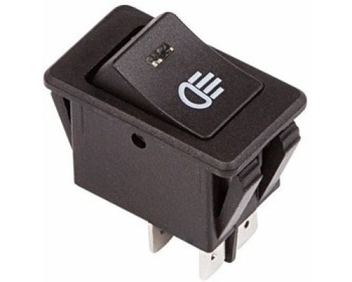 [Rexant Кнопки, тумблеры, клавишные выключатели] Rexant 36-4443 Выключатель клавишный 12V 35А (4с) ON-OFF  с синей LED подсветкой  