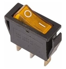 Rexant 36-2212 Выключатель клавишный 250V 15А (3с) ON-OFF желтый  с подсветкой  