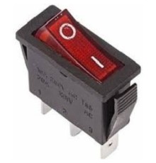 Rexant 36-2210 Выключатель клавишный 250V 15А (3с) ON-OFF красный  с подсветкой  (упаковка 10 шт)