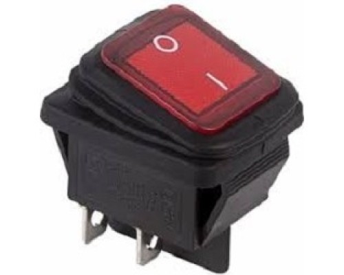 [Rexant Кнопки, тумблеры, клавишные выключатели] Rexant (36-2360) Выключатель клавишный 250V 15А (4с) ON-OFF красный  с подсветкой  ВЛАГОЗАЩИТА  