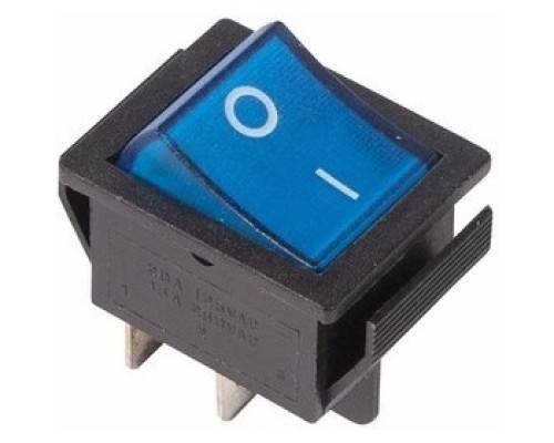 [Rexant Кнопки, тумблеры, клавишные выключатели] Rexant 36-2331 Выключатель клавишный 250V 16А (4с) ON-OFF синий  с подсветкой  (10 шт)