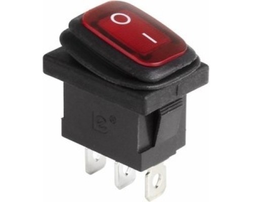 [Rexant Кнопки, тумблеры, клавишные выключатели] Rexant 36-2175 Выключатель клавишный 250V 6А (3с) ON-OFF красный  с подсветкой  Mini ВЛАГОЗАЩИТА 