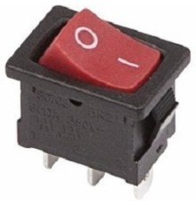 Rexant 36-2131 Выключатель клавишный 250V 6А (3с) ON-ON красный  Mini  